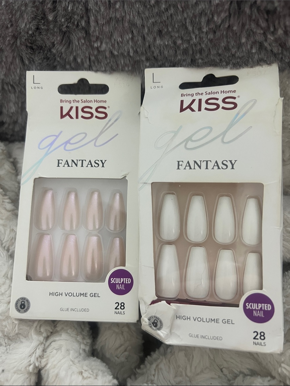 Kiss Gel Fantasy Sculpted Nail Set - Pearl Pink & White
